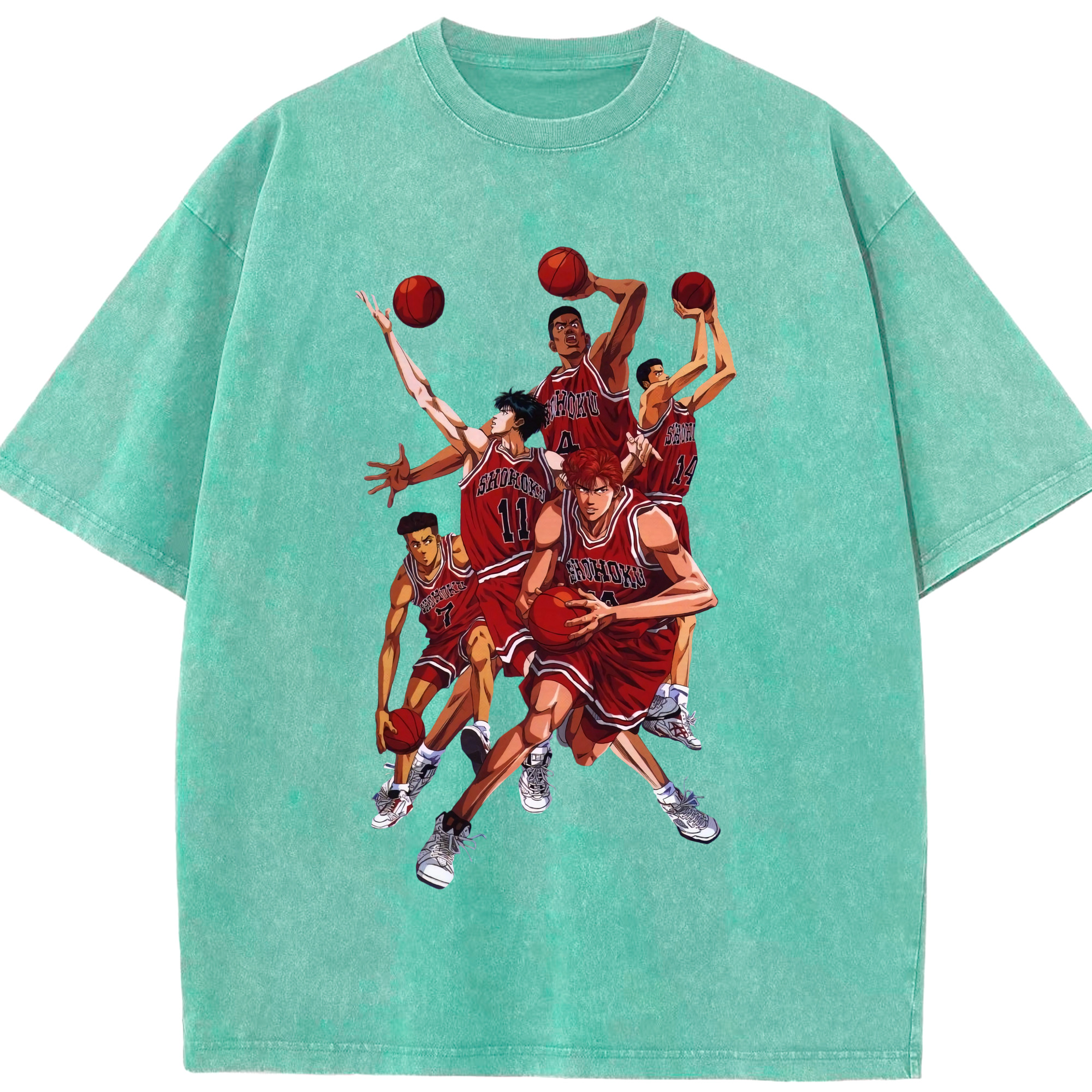 （画像用） SLAM DUNK／スラムダンク 綿100% ヴィンテージ風 半袖Tシャツ（フロントプリント）